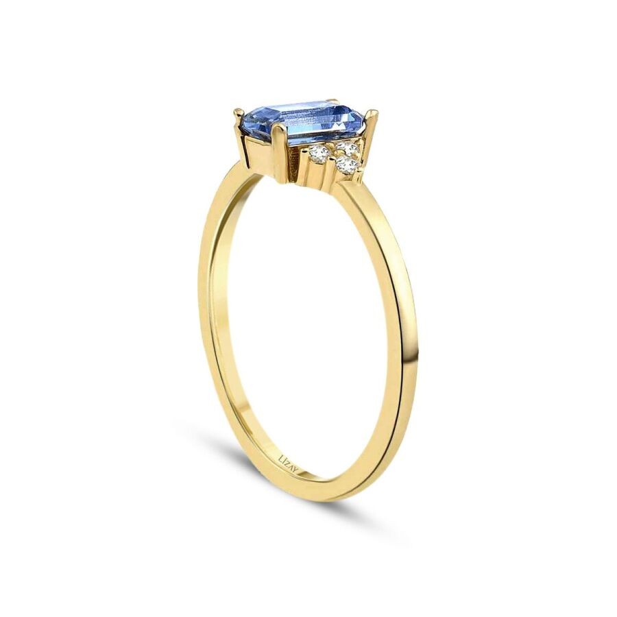 Gold Blue Stone Ring
