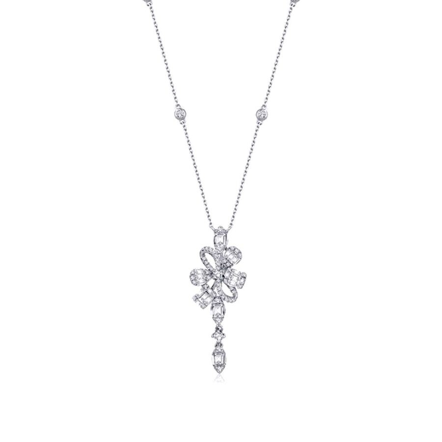 0.94 Carat Diamond Baguette Necklace