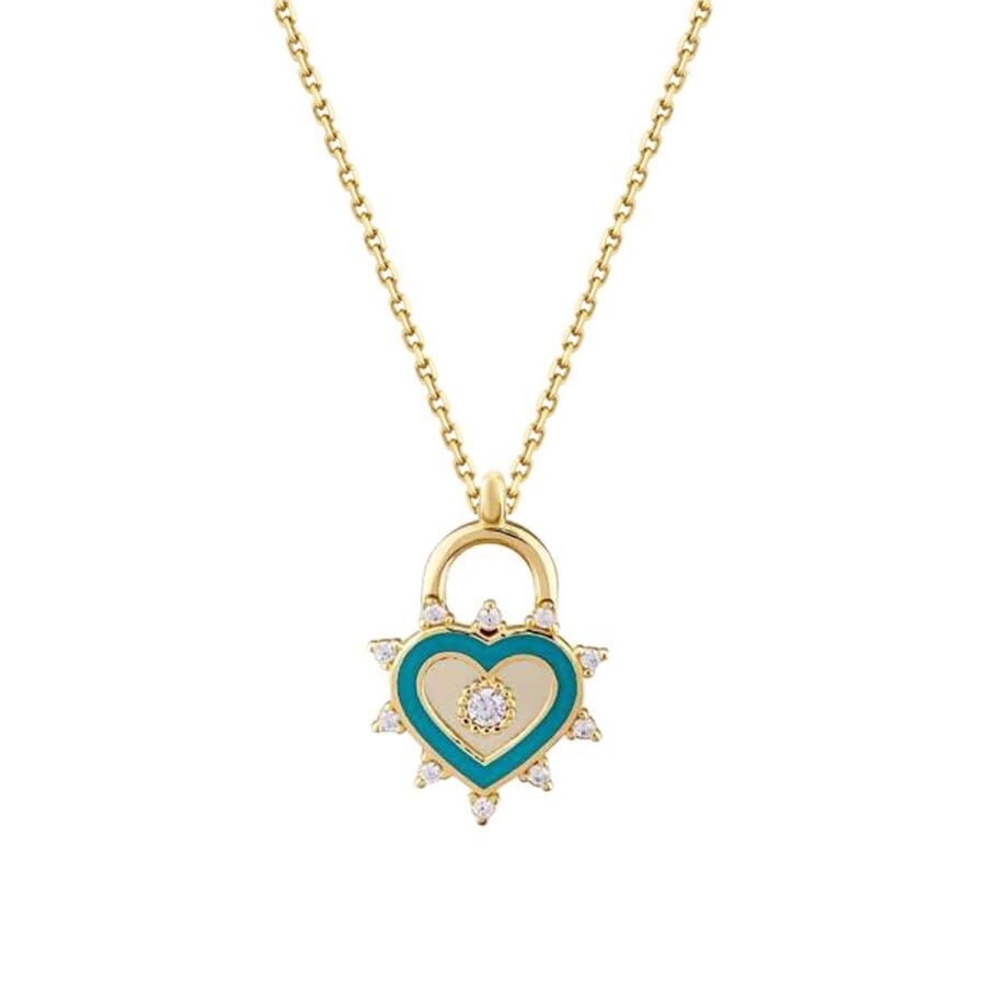 Gold Heart Lock Necklace