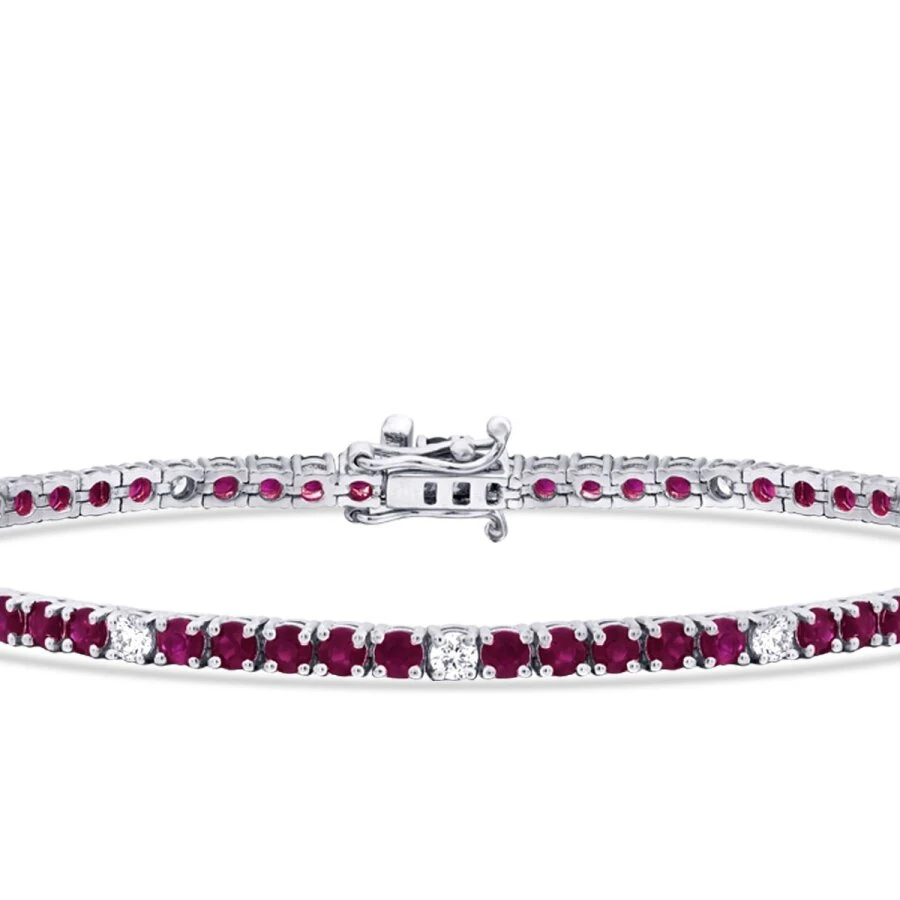 3.92 Carat Diamond Ruby Bracelet
