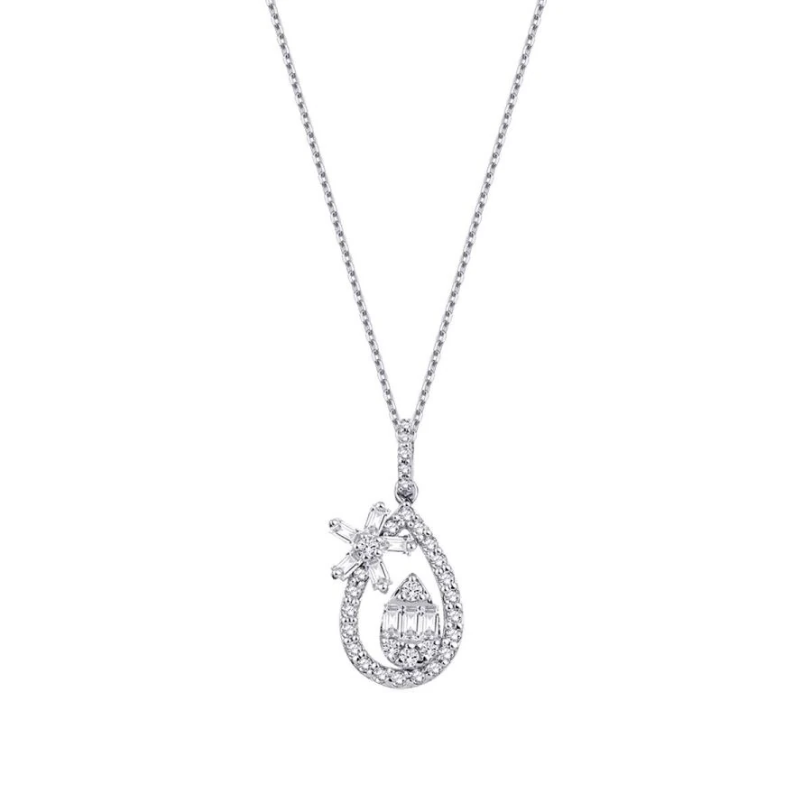 0.36 Carat Diamond Baguette Necklace