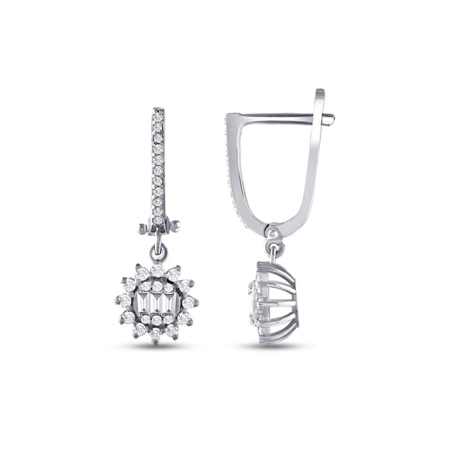 0.56 Carat Diamond Baguette Earrings