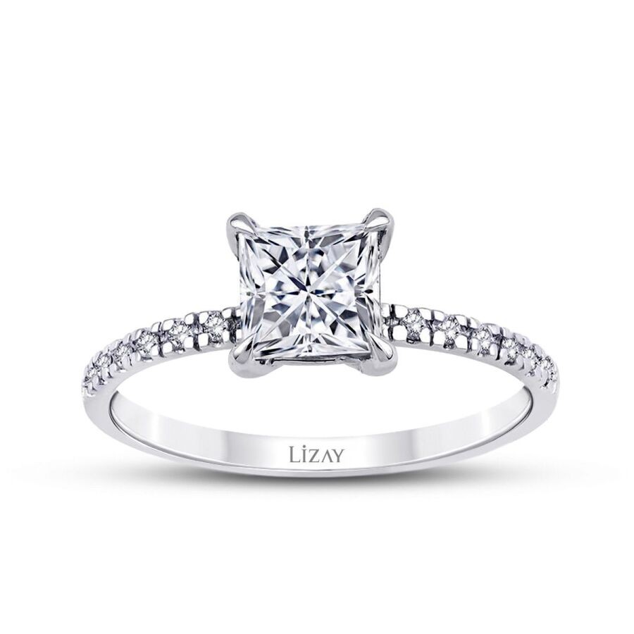 1.12 Carat Diamond Princess Solitaire Engagement Ring