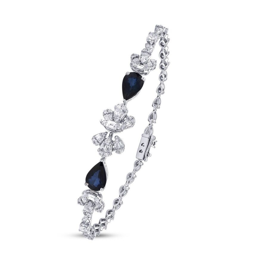 3.95 Carat Diamond Sapphire Bracelet