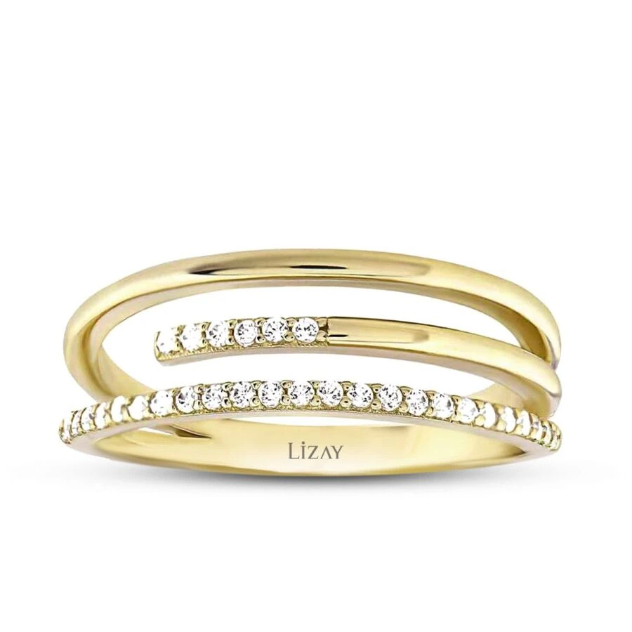 Gold Triple-Stone Ring