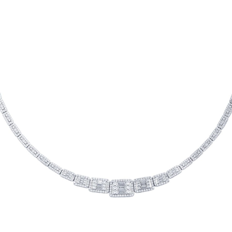 Gold Row Baguette Necklace