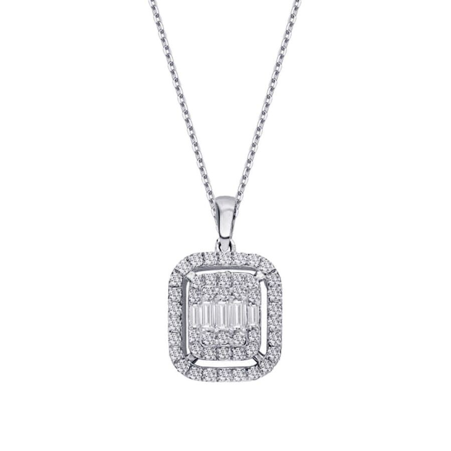 0.36 Carat Diamond Baguette Necklace