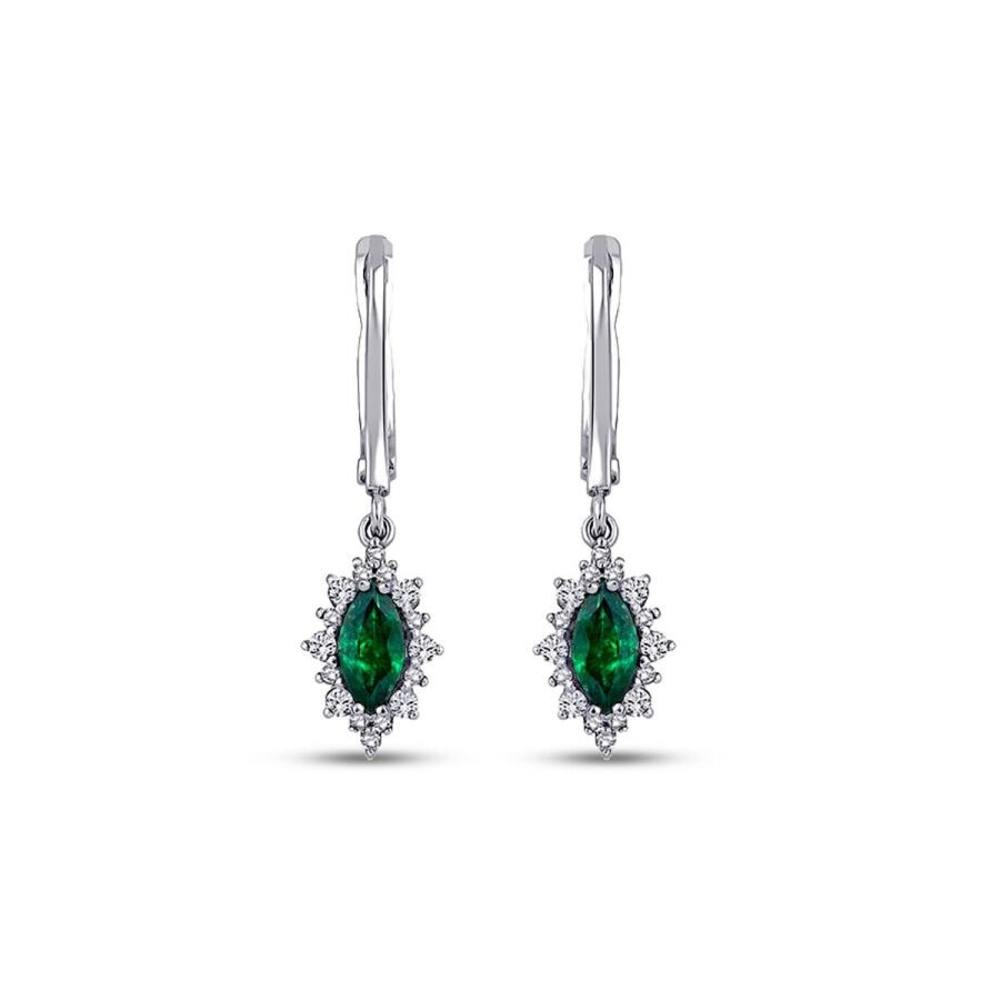 0.99 Carat Diamond Emerald Earrings