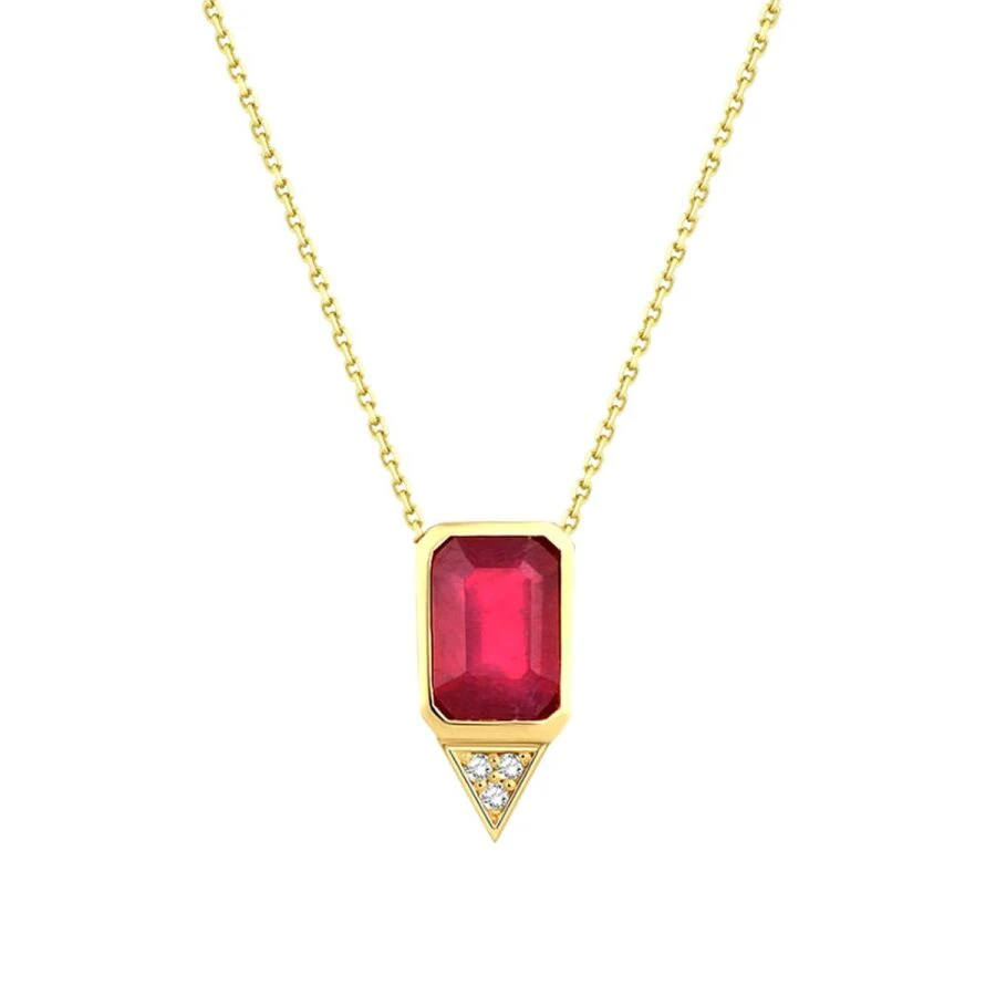 1.54 Carat Diamond Ruby Necklace