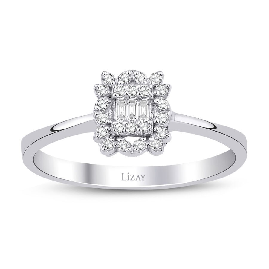0.13 Carat Diamond Baguette Ring