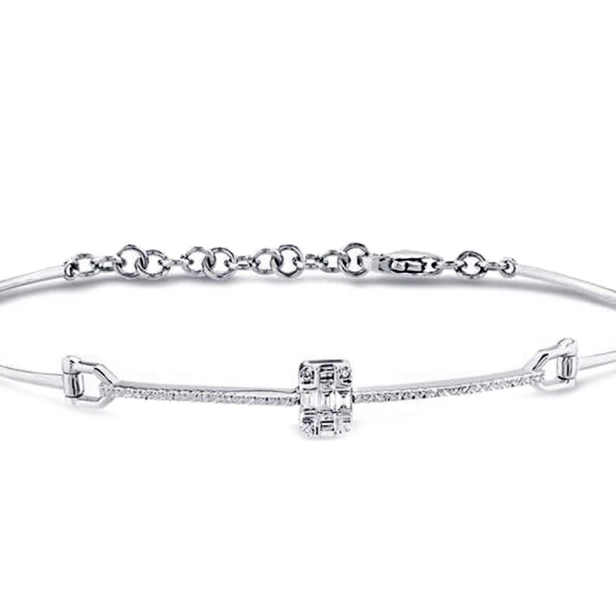 0.12 Carat Diamond Baguette Bangle