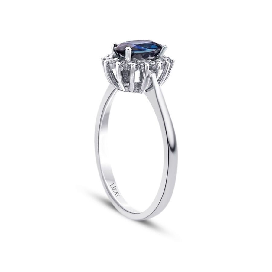 1.11 Carat Diamond Sapphire Ring