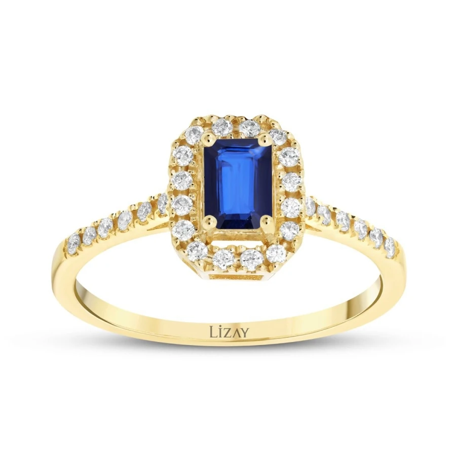 0.69 Carat Diamond Sapphire Ring