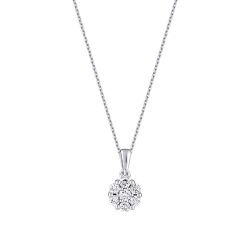 0.19 Carat Diamond Flower Necklace