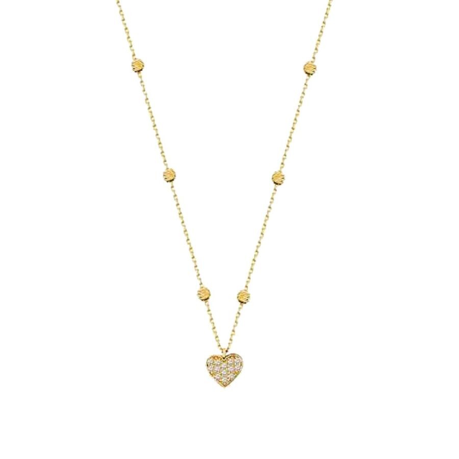 Gold Heart Doric Necklace