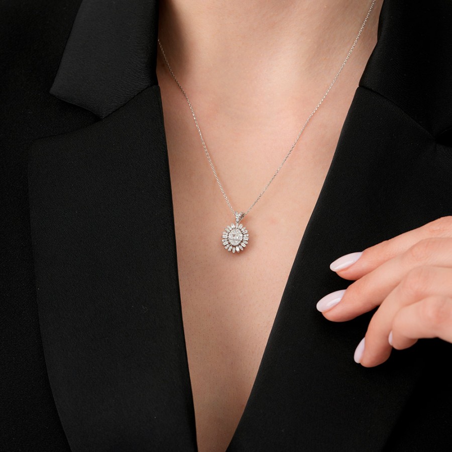 0.43 ct. Diamant Baguette Trend Halskette