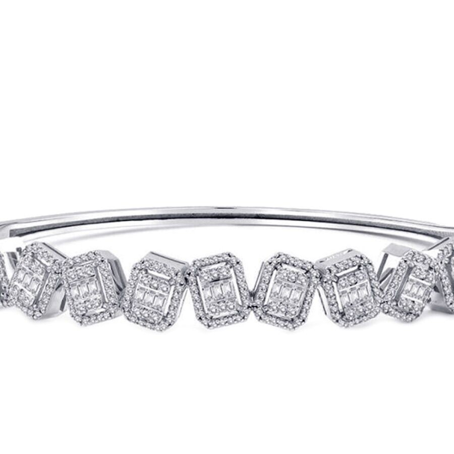 1.61 Carat Diamond Baguette Bangle