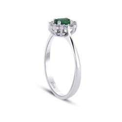 0,35 Karat Diamant Smaragd Ring