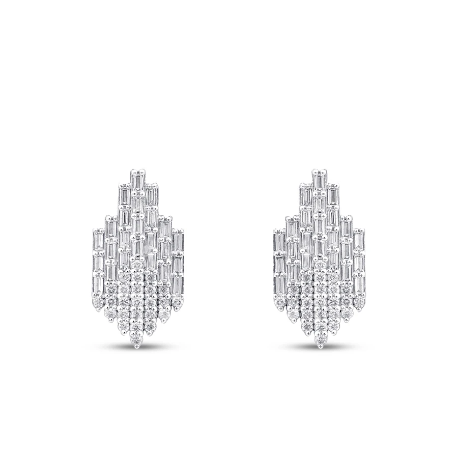 1.00 Carat Diamond Baguette Earrings
