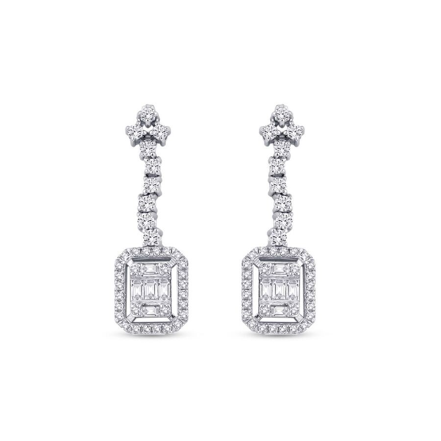 0.57 Carat Diamond Baguette Earrings