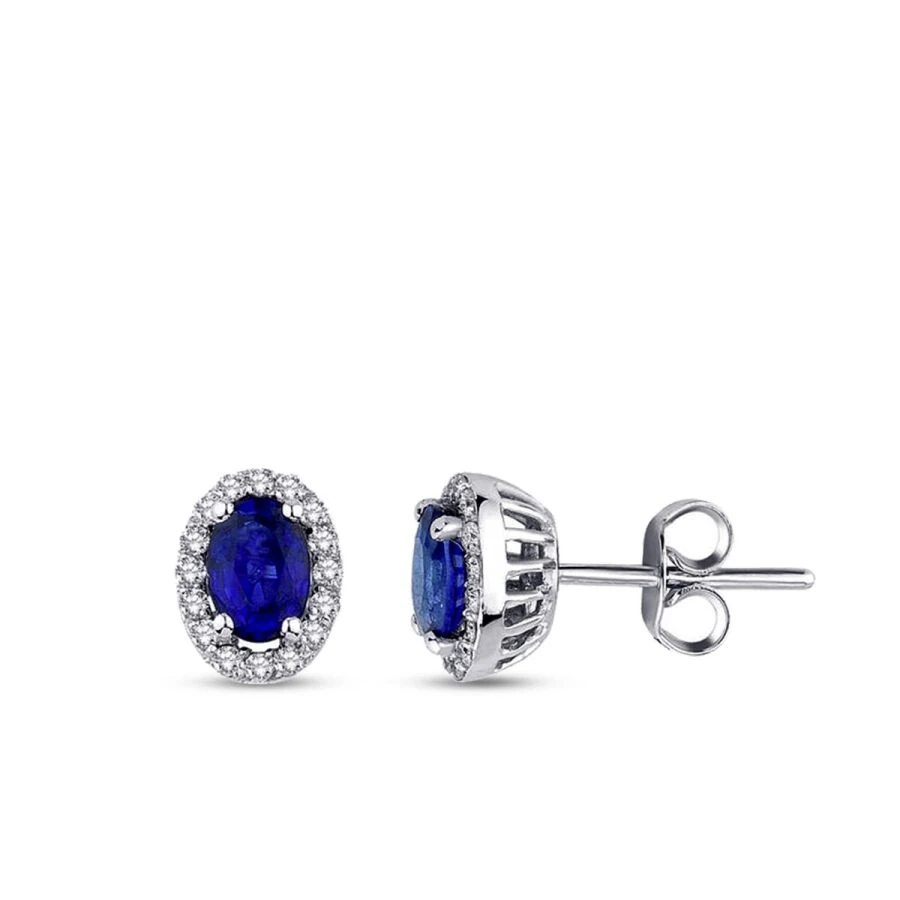 1.19 Carat Diamond Sapphire Earrings