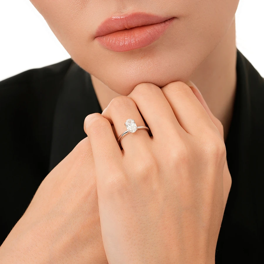 1.17 Carat Diamond Oval Solitaire Engagement Ring