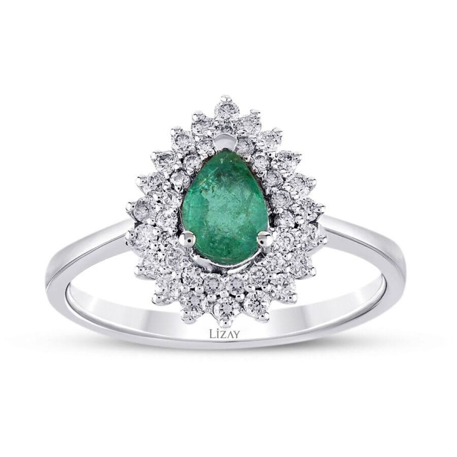 0,91 Karat Diamant Smaragd Ring