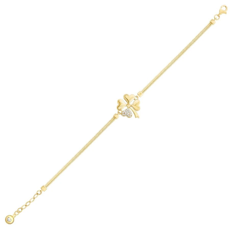 Gold Braided Chain Clover Bracelet
