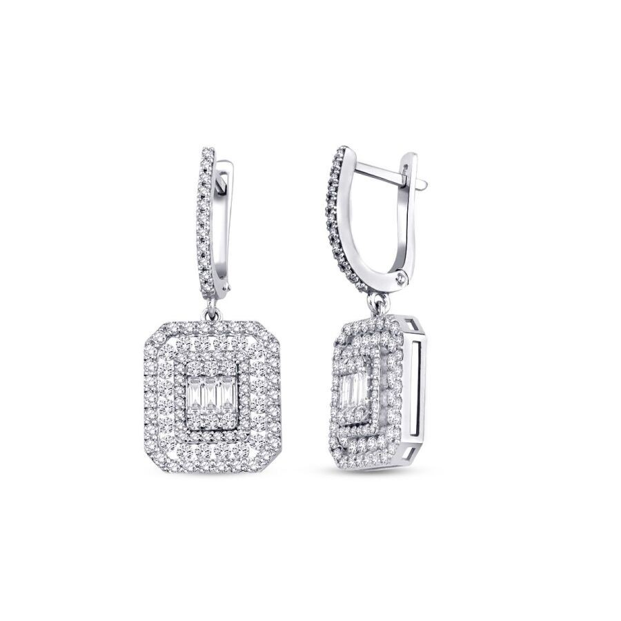 1,48 Karat Diamant Baguette Ohrringe