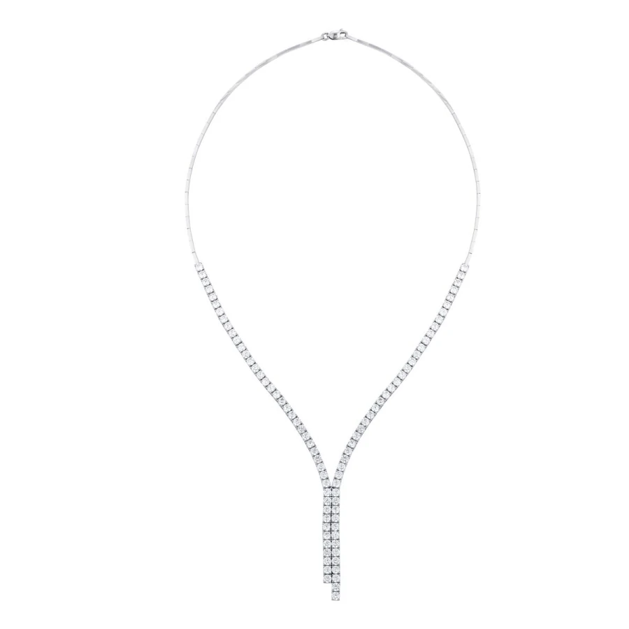 Gold Doppelreihige Halskette mit Steinen