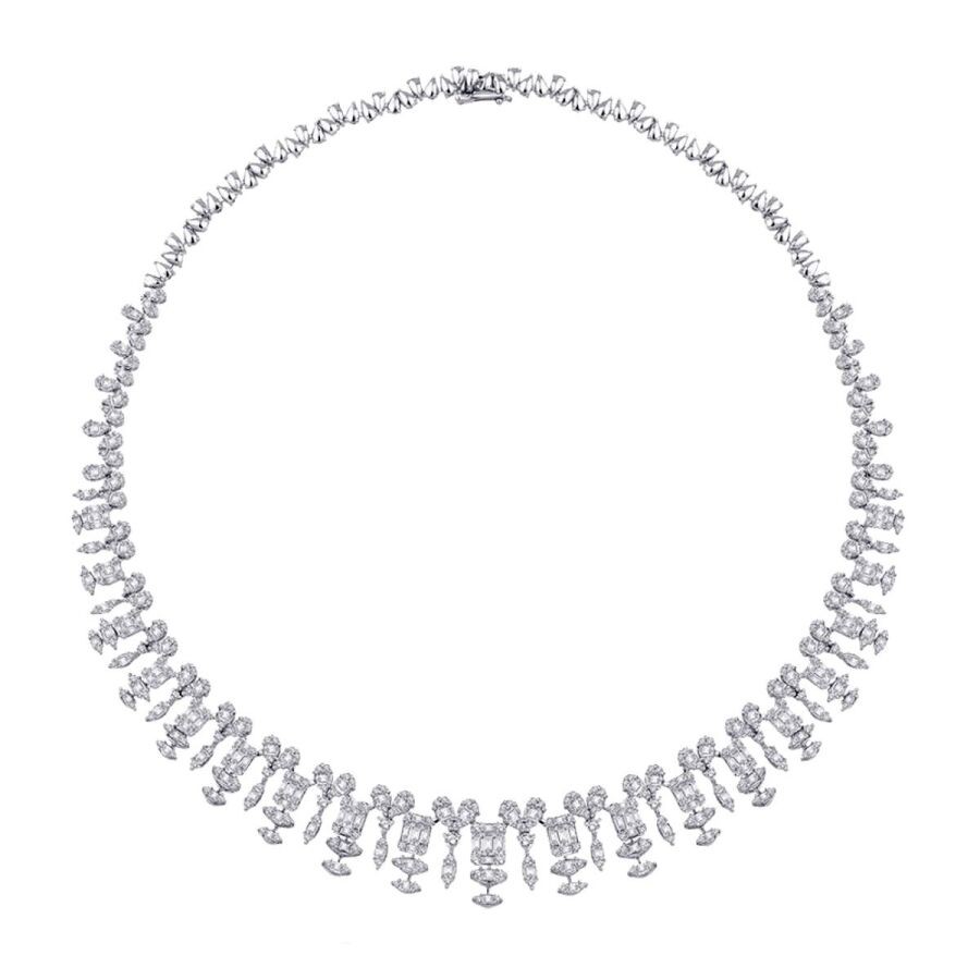13.55 Carat Diamond Baguette Necklace