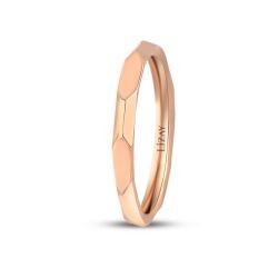 Gold Hexagon Modern Wedding Band