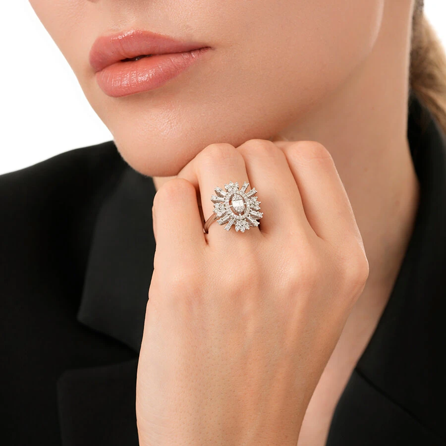 0.93 Carat Diamond Baguette Ring