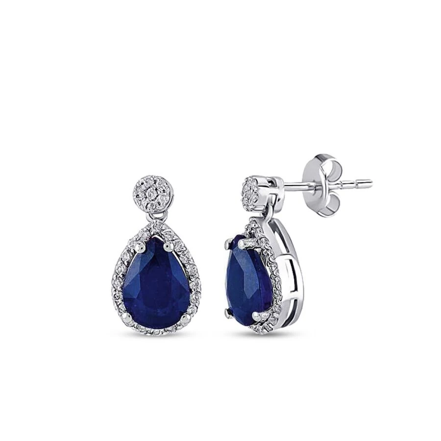 1.71 Carat Diamond Sapphire Earrings