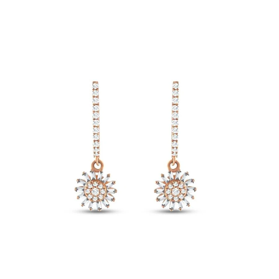 0.42 Carat Diamond Flower Earrings