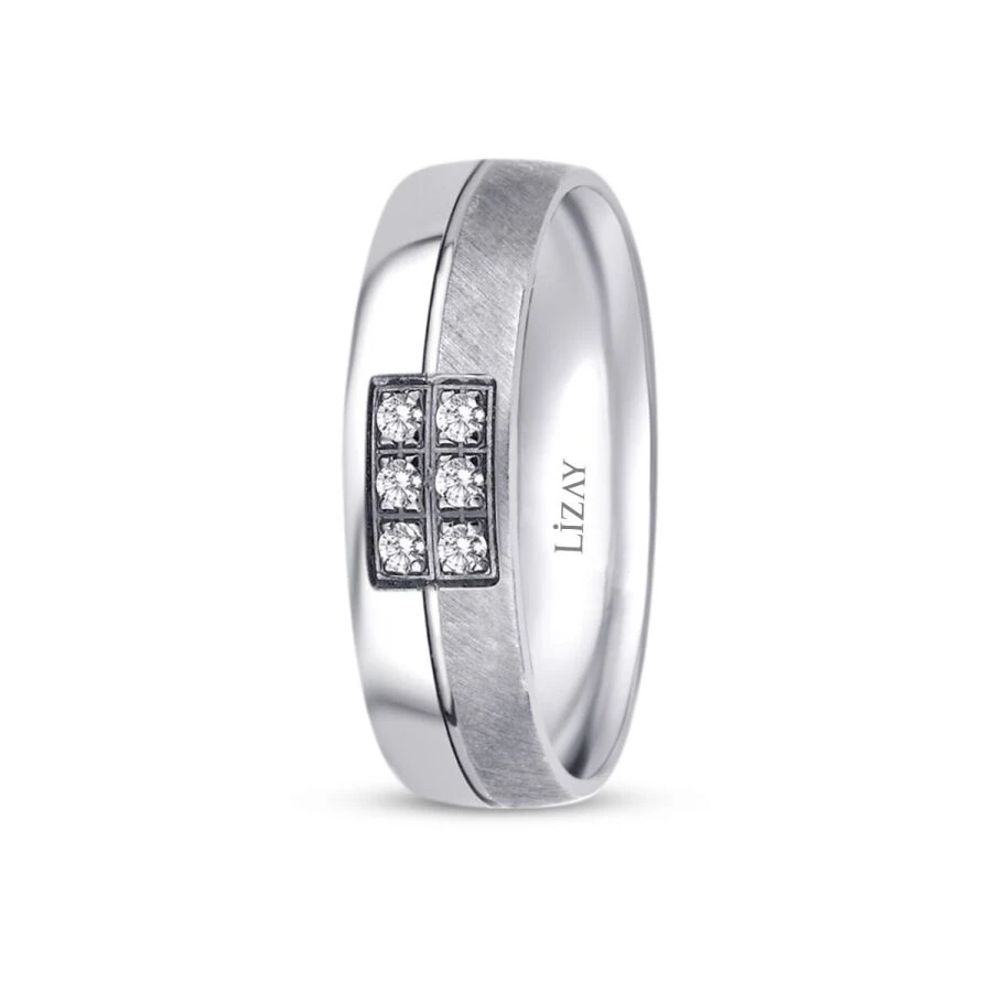 White Gold Cubic Wedding Band