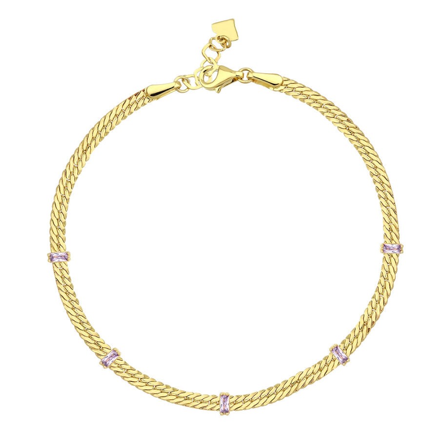 Gold Colored Baguette Bracelet