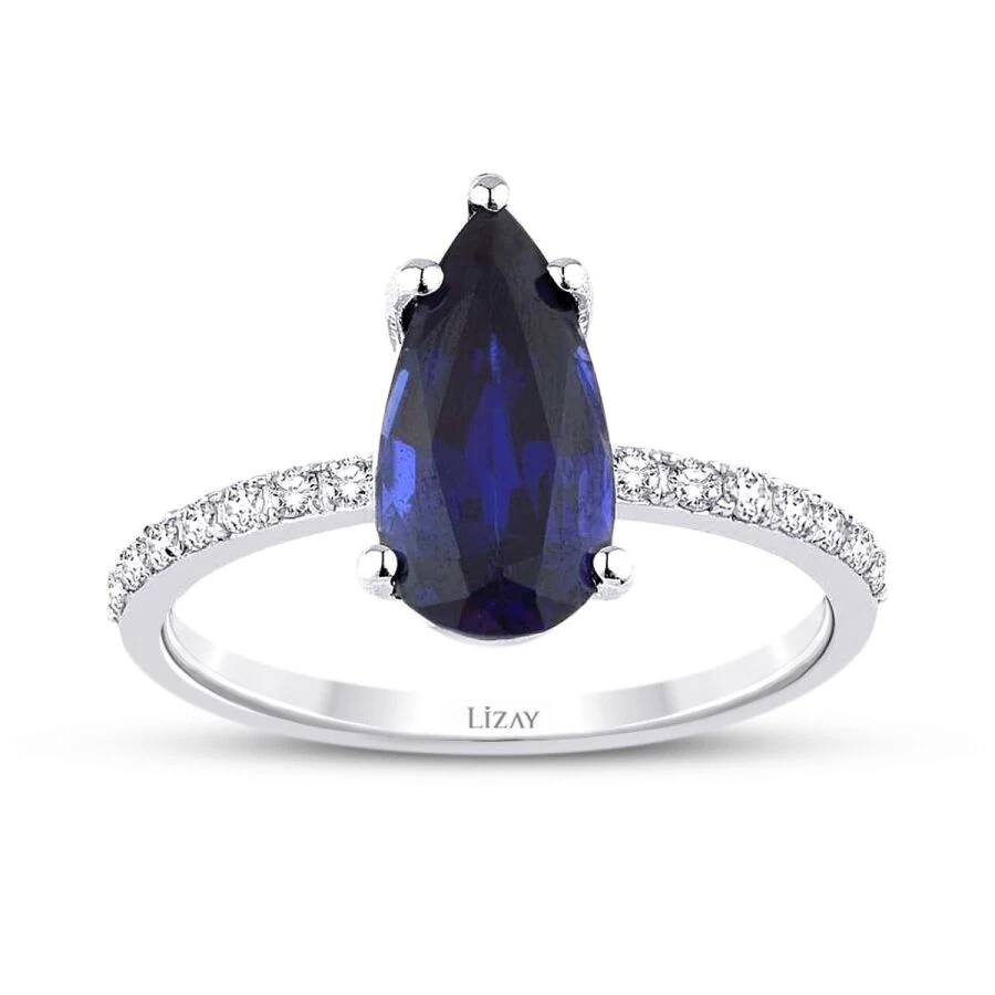 2.98 Carat Diamond Sapphire Ring