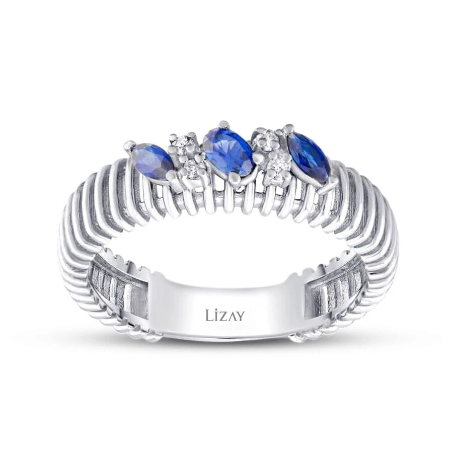 0.33 Carat Diamond Sapphire Ring