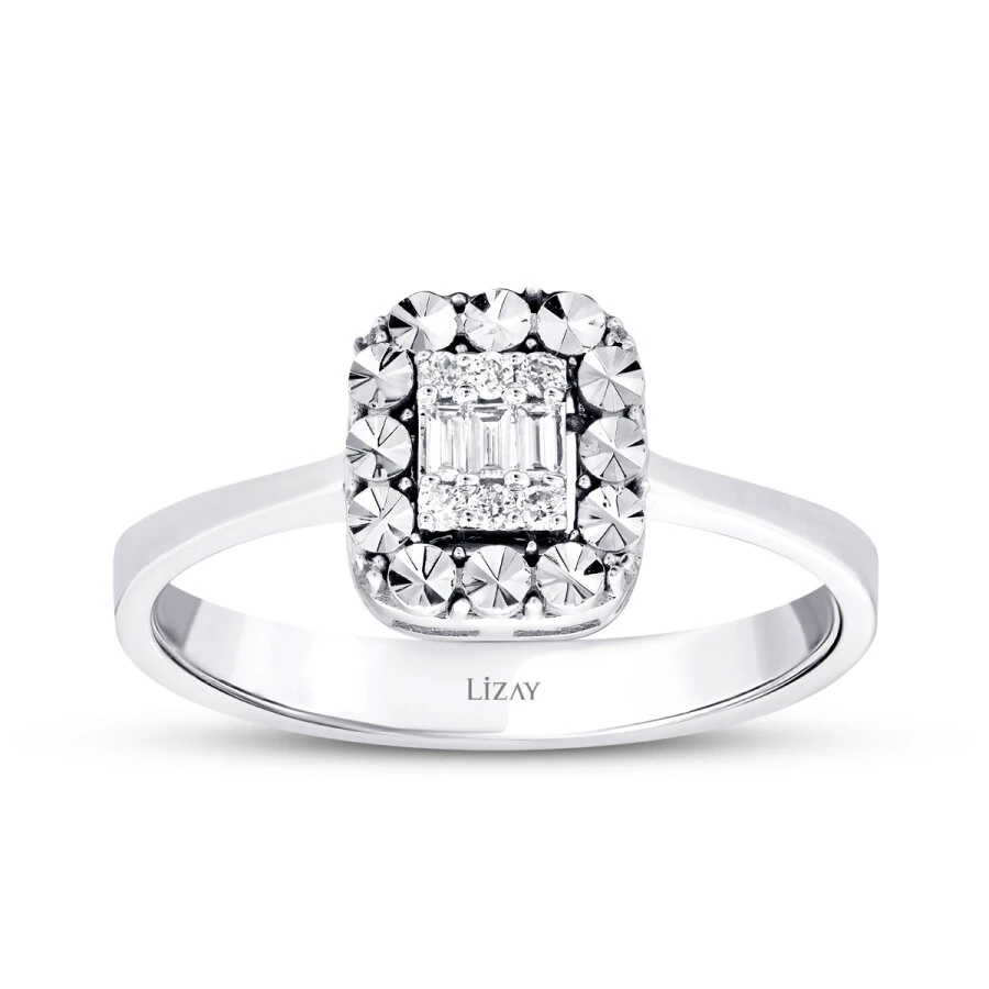 0.08 Carat Diamond Baguette Ring