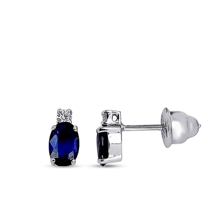 1.11 Carat Diamond Sapphire Earrings