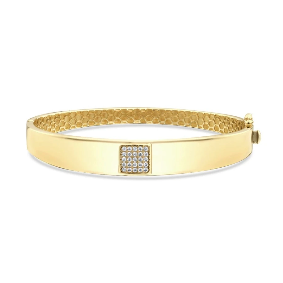 Gold Stone Modern Bangle