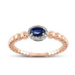 0.41 Carat Diamond Sapphire Ring