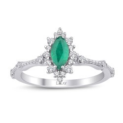 0,60 Karat Diamant Smaragd Ring