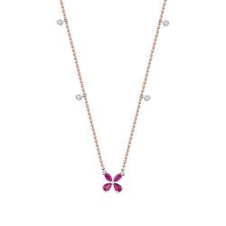 0.47 Carat Diamond Ruby Necklace