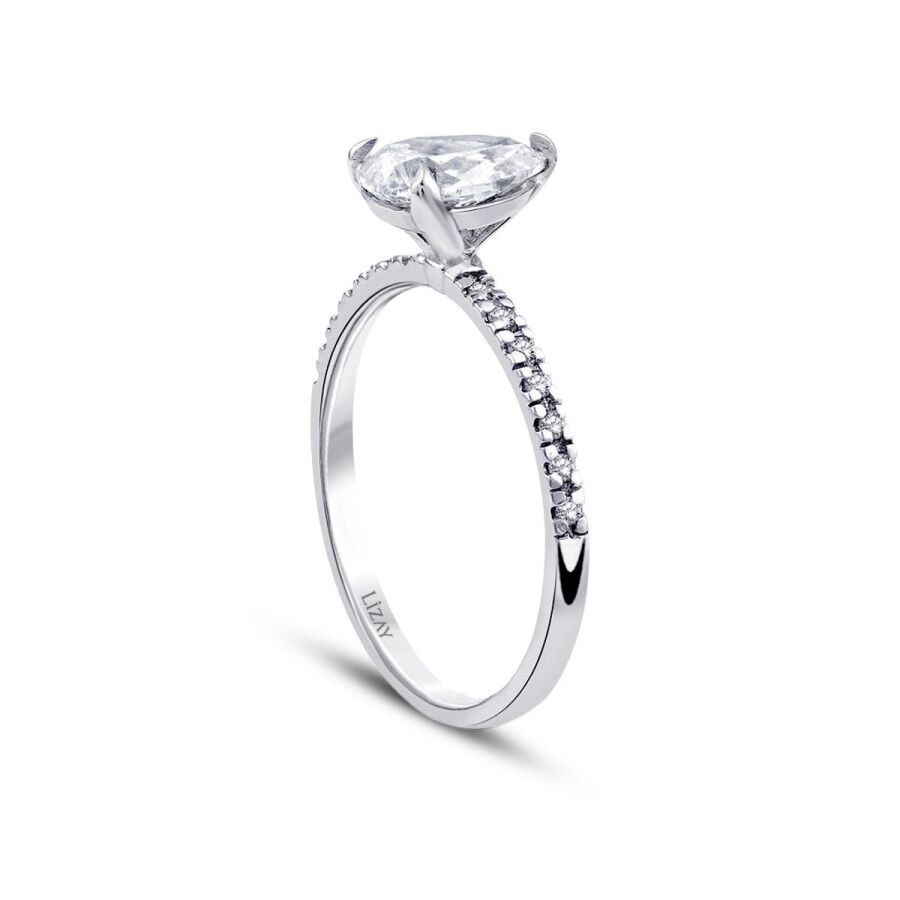 1.12 Carat Diamond Pear Solitaire Engagement Ring