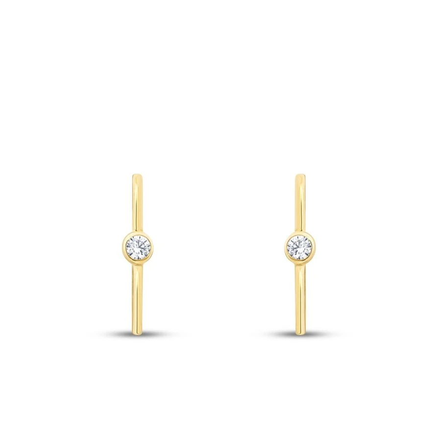 Gold Solitaire Earrings