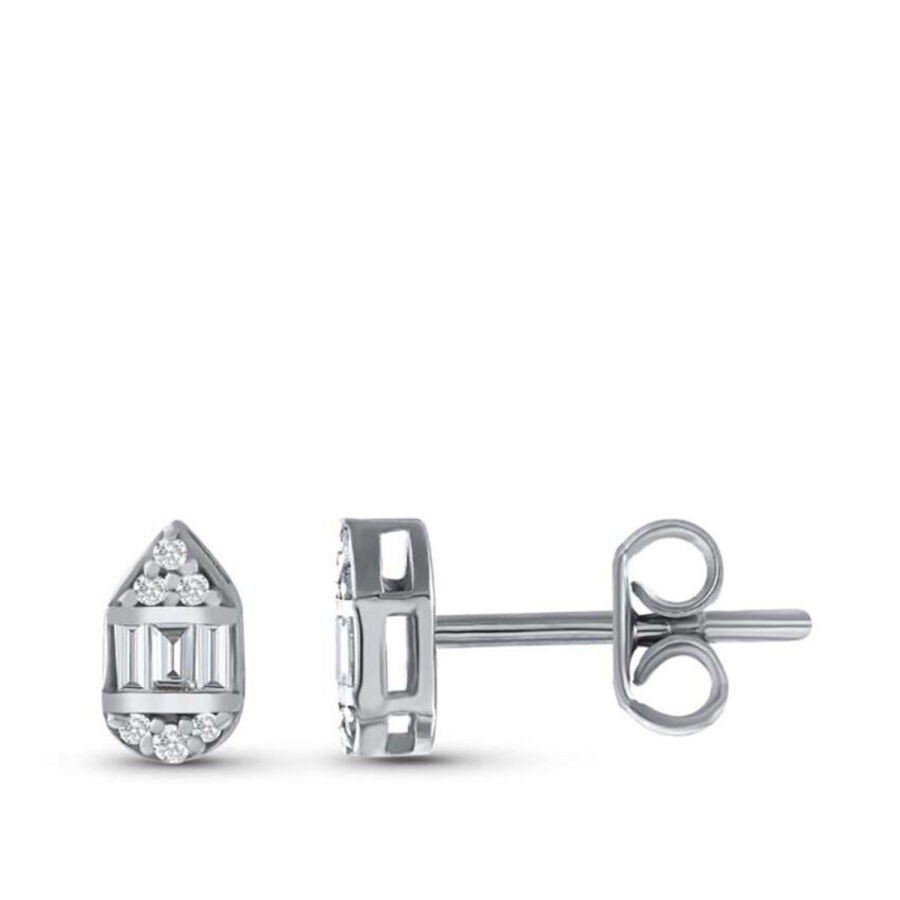 0.19 Carat Diamond Baguette Earrings