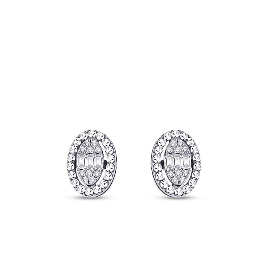 0.14 Carat Diamond Baguette Earrings