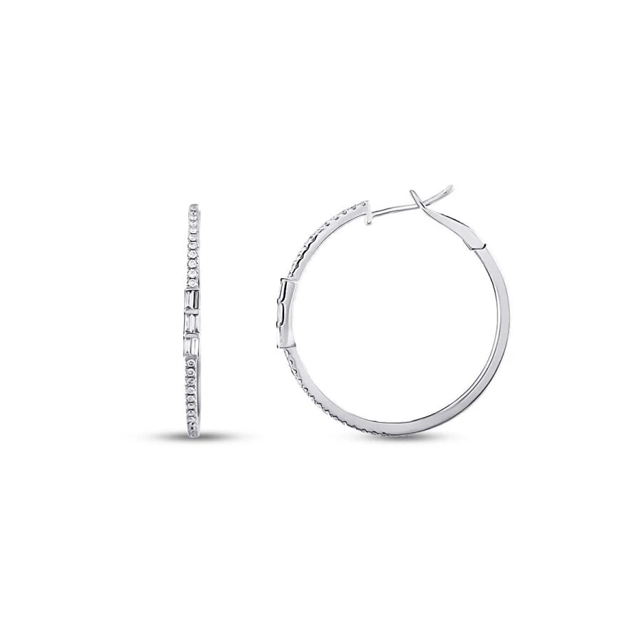 0.53 Carat Diamond Hoop Earrings